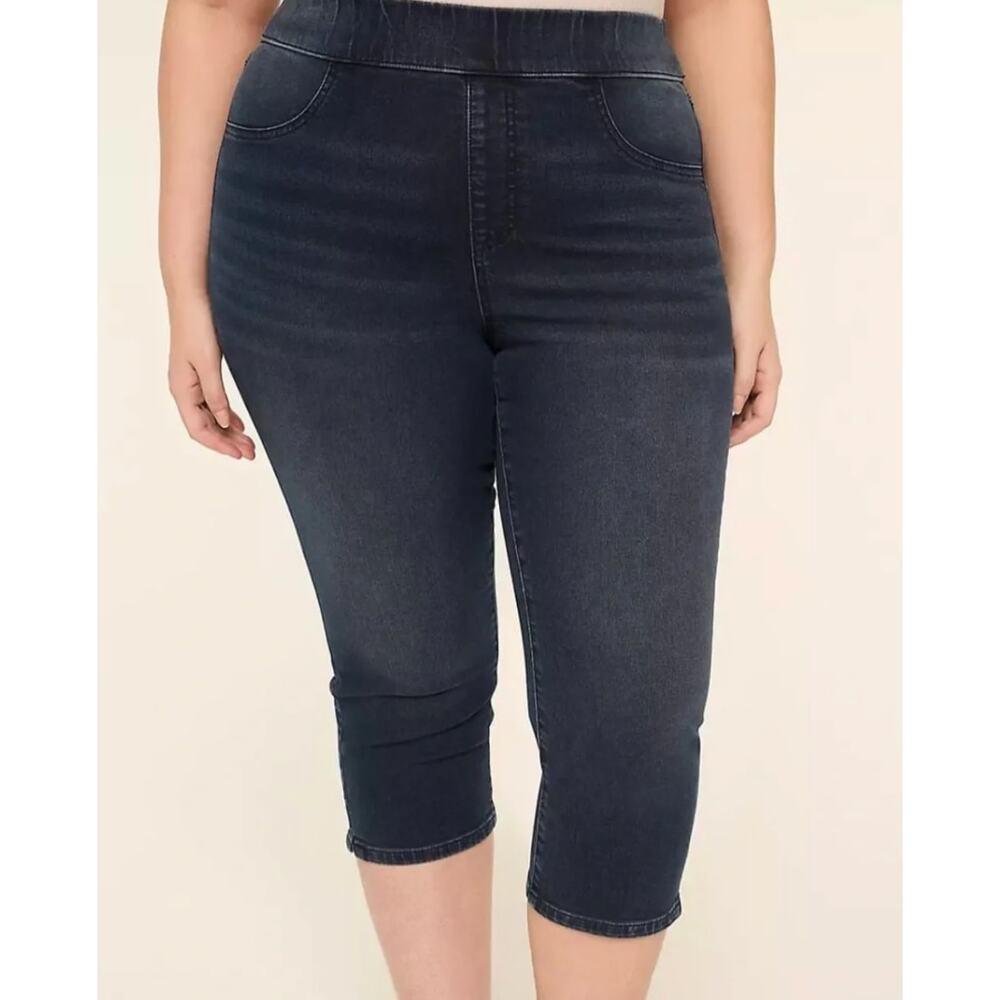 Torrid Dark Wash High Rise Pull On Crop Jegging Size 1x